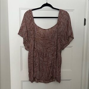 Penningtons Striped Brown and White Blouse